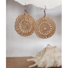 Boucles d'oreilles pendantes en micro-crochet en cotton